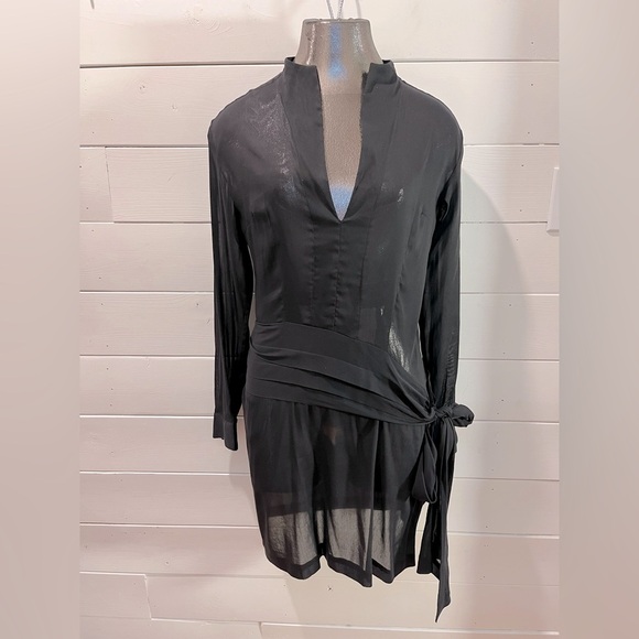 🖤 DUBUC • Black Sheer Tunic • Size 8 - Picture 9 of 9
